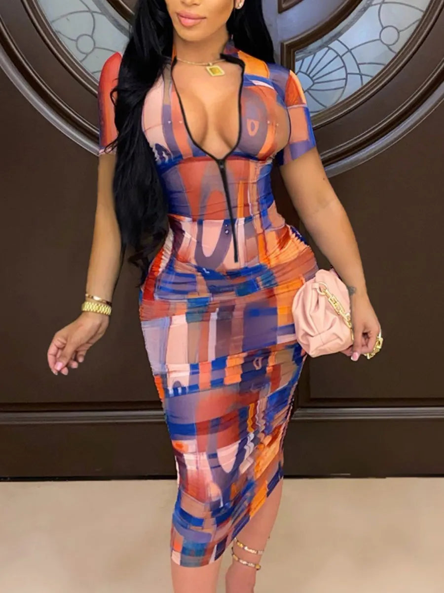 LW Plus Size Bodycon Dress Bodycon short sleeve