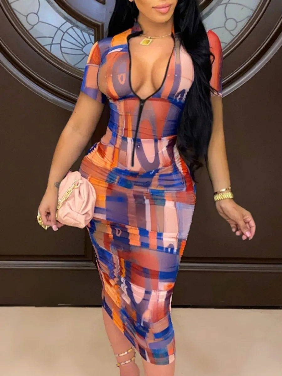 LW Plus Size Bodycon Dress Bodycon short sleeve
