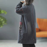 Lady Denim Coat 2023 Winter Autumn Pockets Loose