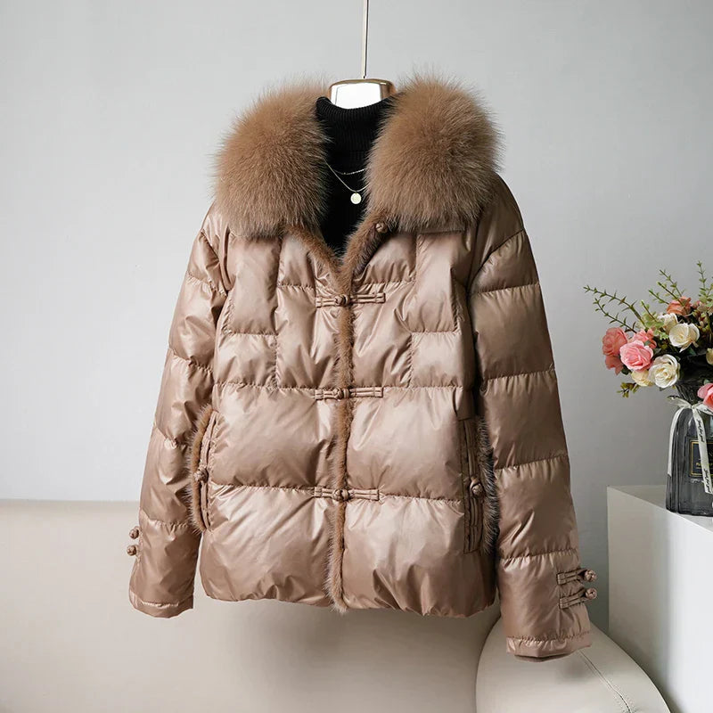 Lagabogy 2023 New Winter Women Real Fox Fur