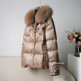 Lagabogy 2023 New Winter Women Real Fox Fur