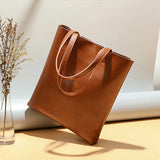 Large Capacity Female Split Leather Tote Bags Oil Wax Cowhide Lady Shopping Handbag Women Classic Solid Color Shoulder Bag New