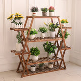 Large Triangular Wood Plant Stand Indoor 6 Tier