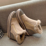 LazySeal Warm Real Mink Fur Shoes Women Luxury