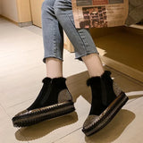 LazySeal Warm Real Mink Fur Shoes Women Luxury