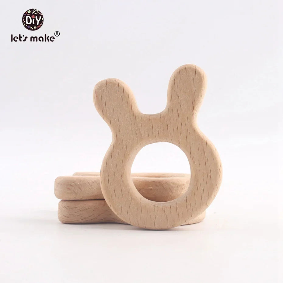 Let's Make 20pcs/lot Food Grade Beech Wooden Teethers