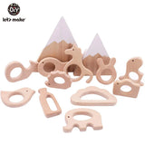 Let's Make 20pcs/lot Food Grade Beech Wooden Teethers