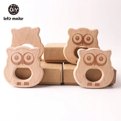 Let's Make 20pcs/lot Food Grade Beech Wooden Teethers