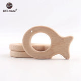 Let's Make 20pcs/lot Food Grade Beech Wooden Teethers