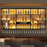 Light Shelf Wine Racks Modern Black Restaurant Vertical