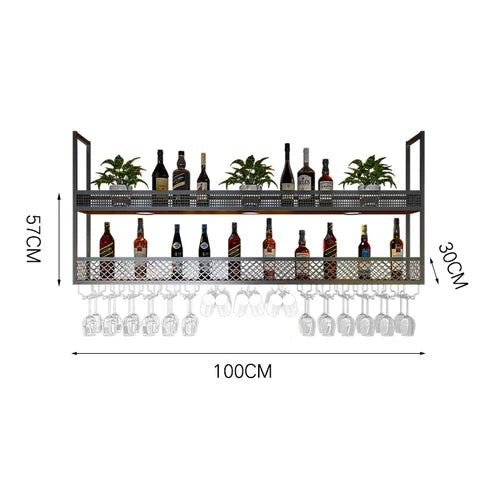 Light Shelf Wine Racks Modern Black Restaurant Vertical