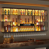 Light Shelf Wine Racks Modern Black Restaurant Vertical