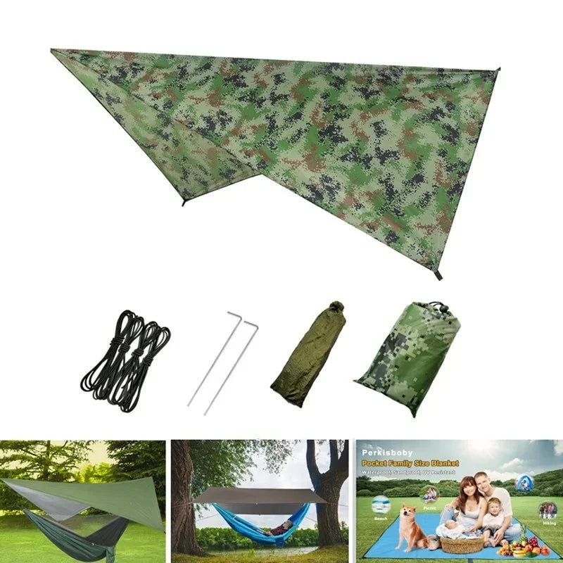 Lightweight Portable Camping Hammock and Tent Awning Rain