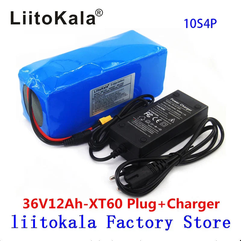 LiitoKala 36V 12AH Electric Bike Battery Built in