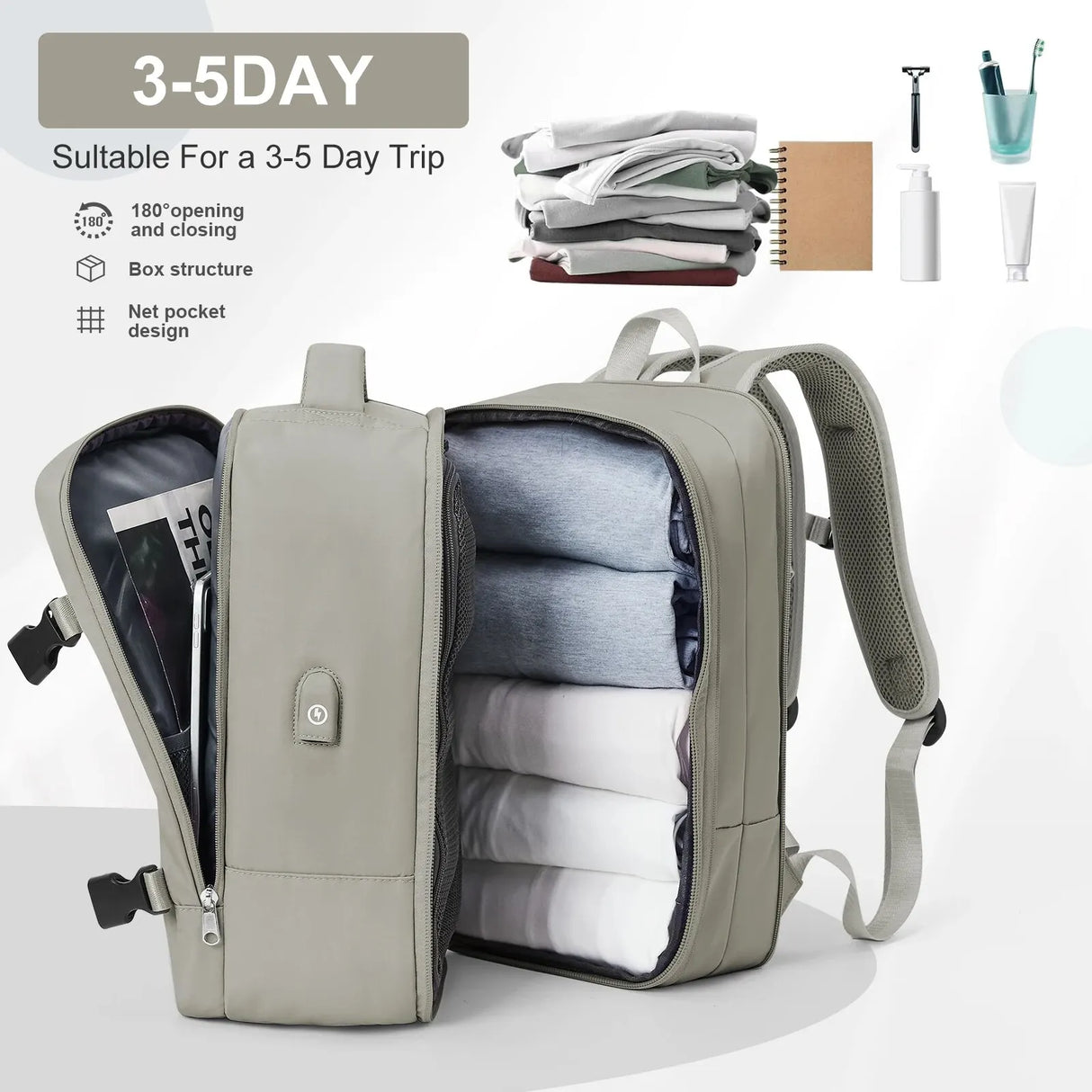 Likros Travel Backpack Cabin Bag 40x20x25 Ryanair Flight