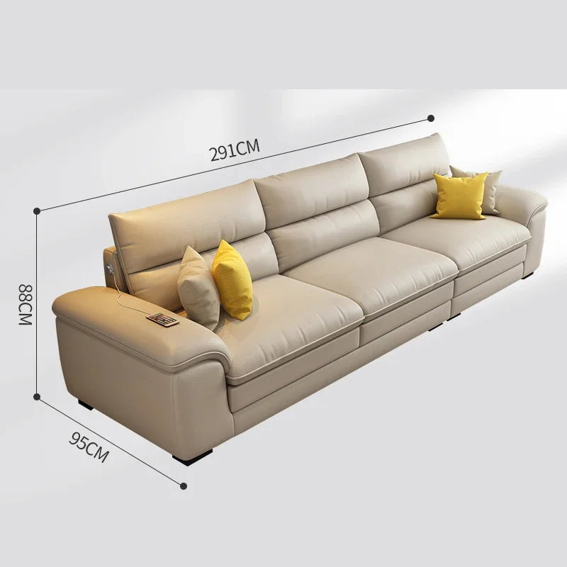 Living Room Leather Sofa Modern Lazy Recliner Theater