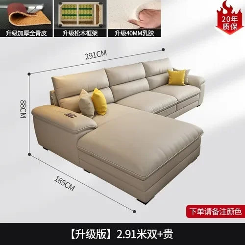 Living Room Leather Sofa Modern Lazy Recliner Theater