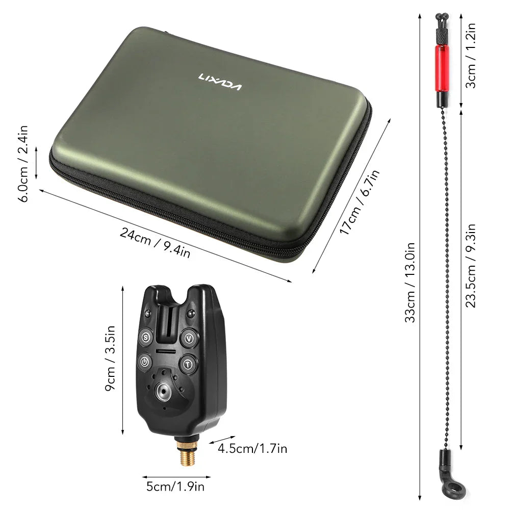 Lixada Fishing Bite Alarms Chain Alert Swinger Set