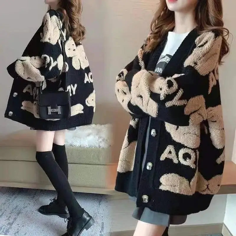 Loose Sweater Oversize Woman Christmas Sweater Coat Korean