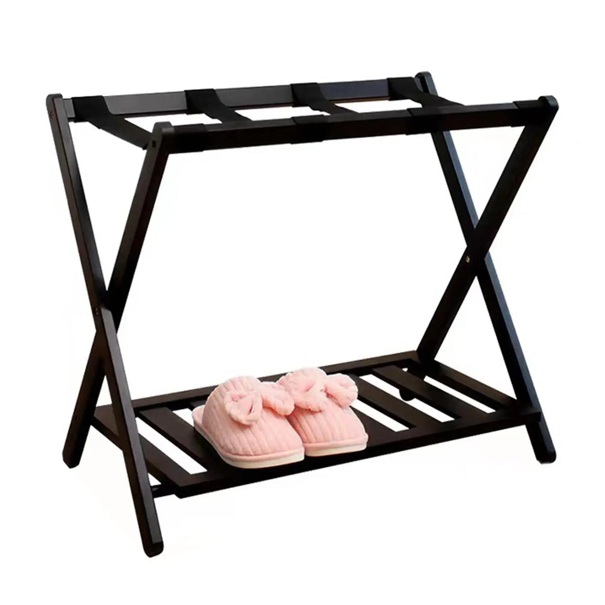 Luggage Rack Floor Standing with Shoes Shelf Suitcase