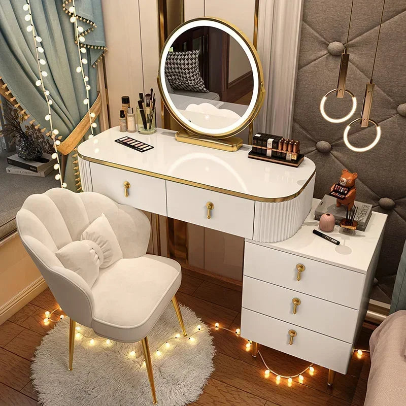 Luxury Laden Dressing Table Mirror Led Wood Mobile