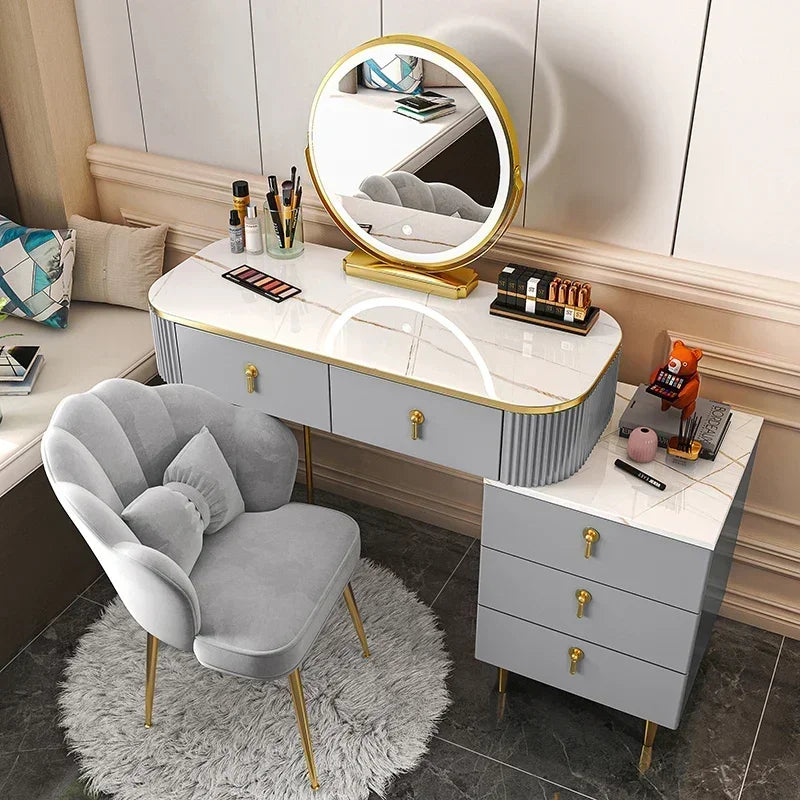 Luxury Laden Dressing Table Mirror Led Wood Mobile