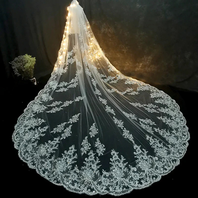 Luxury Long Bridal Veil White Ivory Wedding Veils