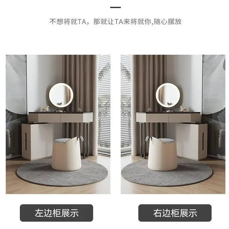 Luxury Modern Triangle Corner Vanity with LED Mirror