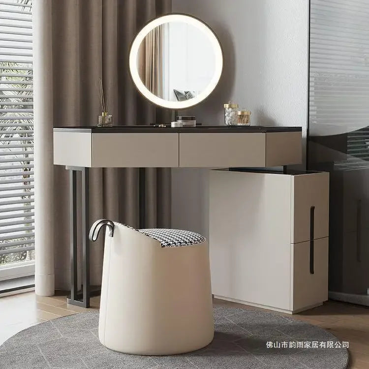 Luxury Modern Triangle Corner Vanity with LED Mirror