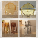 Luxury Plastic Transparent Stool, Household Thickened Folding Round
