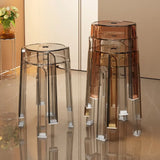 Luxury Plastic Transparent Stool, Household Thickened Folding Round