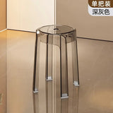Luxury Plastic Transparent Stool, Household Thickened Folding Round