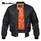 MAGCOMSEN Men's Aviator Jackets Thick Warm Orange Lining