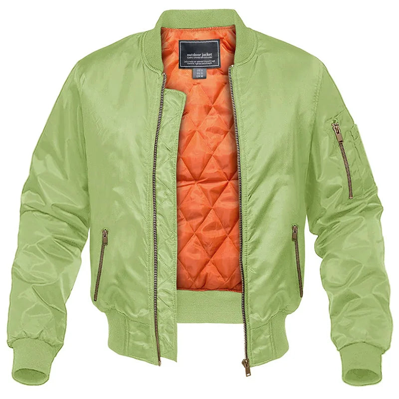 MAGCOMSEN Men's Aviator Jackets Thick Warm Orange Lining