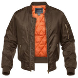 MAGCOMSEN Men's Aviator Jackets Thick Warm Orange Lining