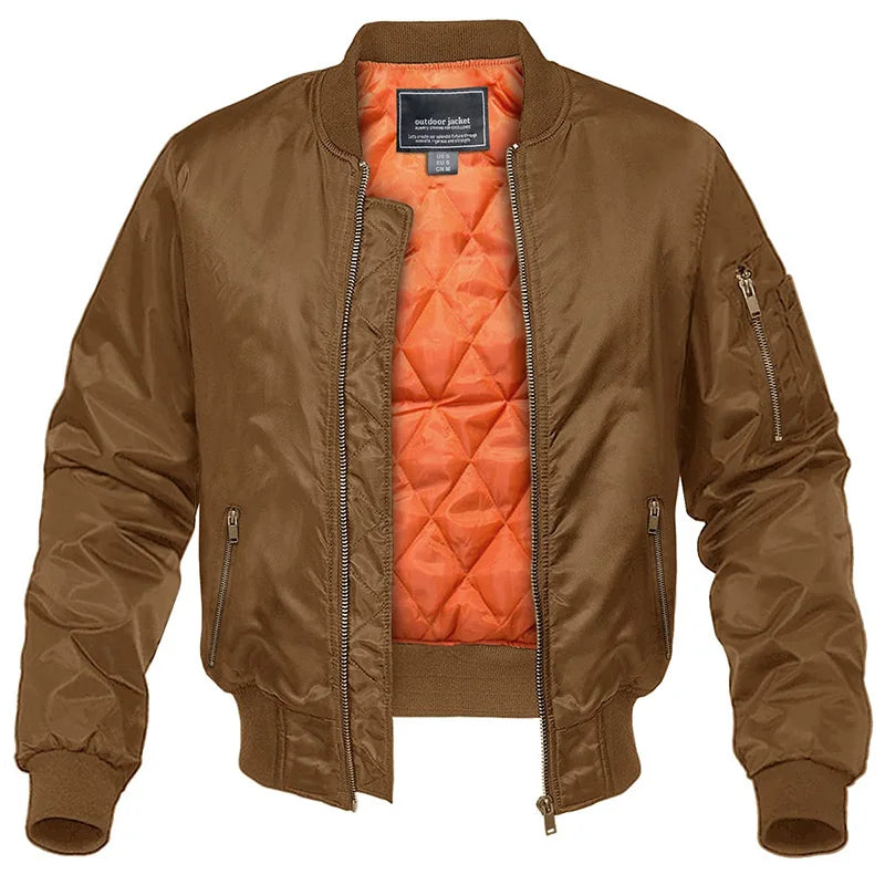 MAGCOMSEN Men's Aviator Jackets Thick Warm Orange Lining
