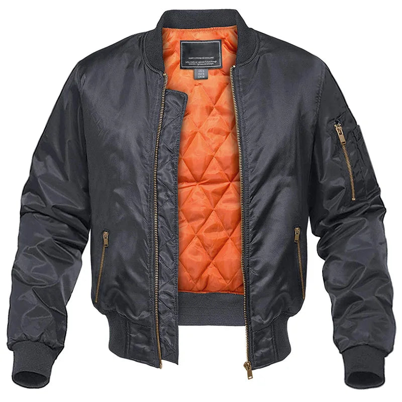 MAGCOMSEN Men's Aviator Jackets Thick Warm Orange Lining