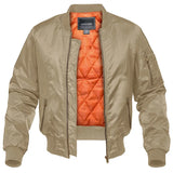 MAGCOMSEN Men's Aviator Jackets Thick Warm Orange Lining