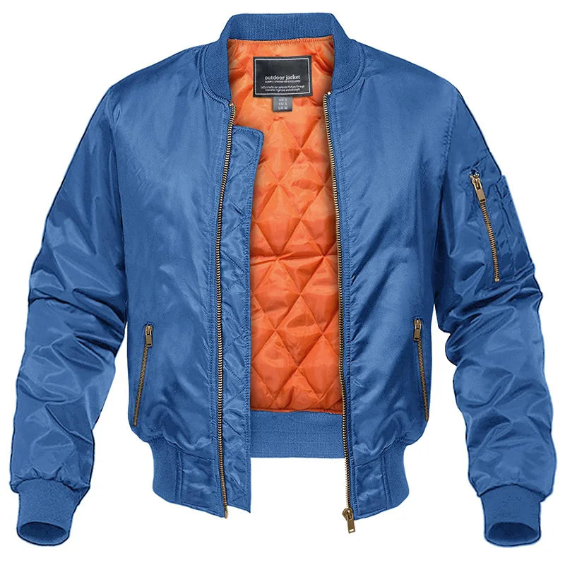 MAGCOMSEN Men's Aviator Jackets Thick Warm Orange Lining