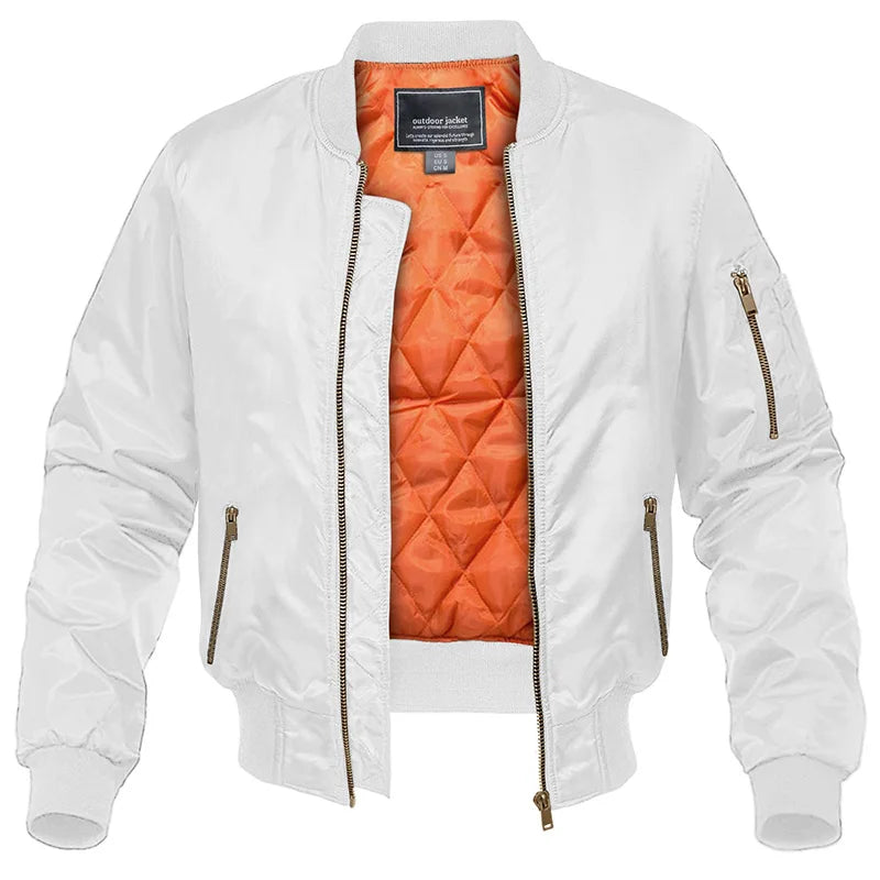 MAGCOMSEN Men's Aviator Jackets Thick Warm Orange Lining
