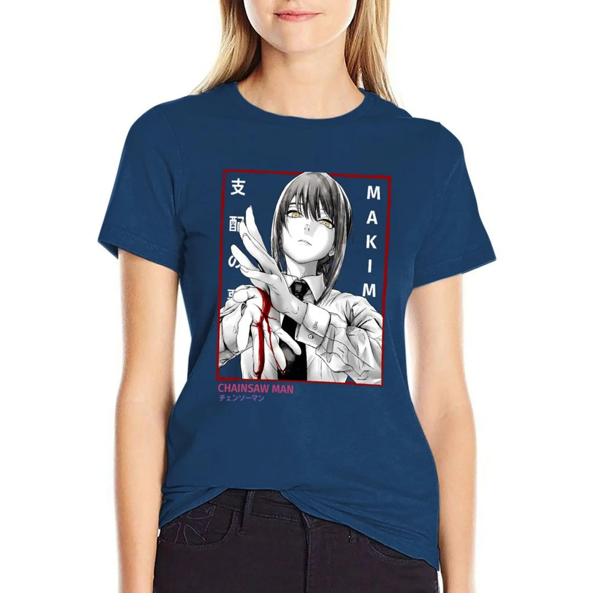MAKIMA CHAINSAW T-shirt Female clothing Short sleeve tee
