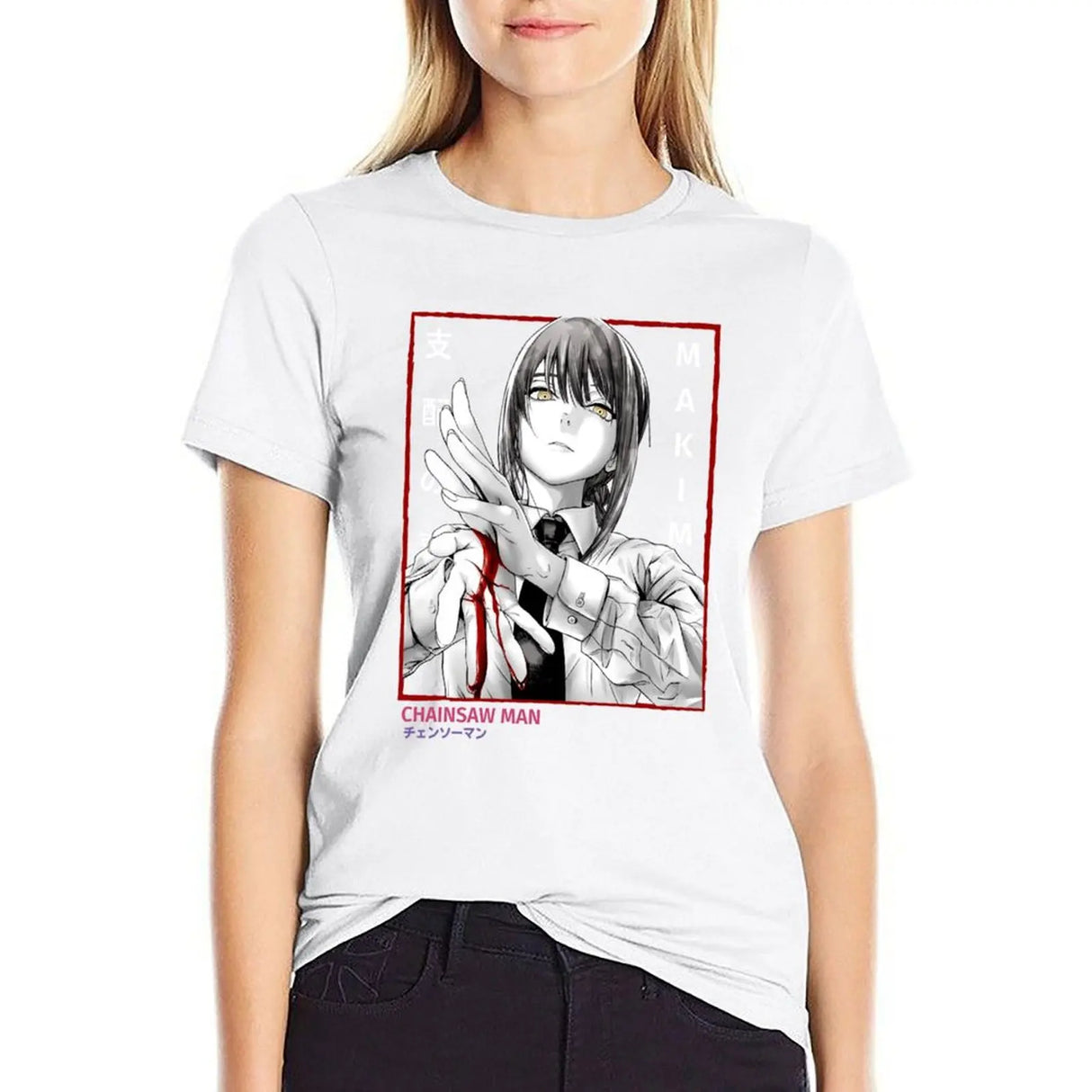 MAKIMA CHAINSAW T-shirt Female clothing Short sleeve tee