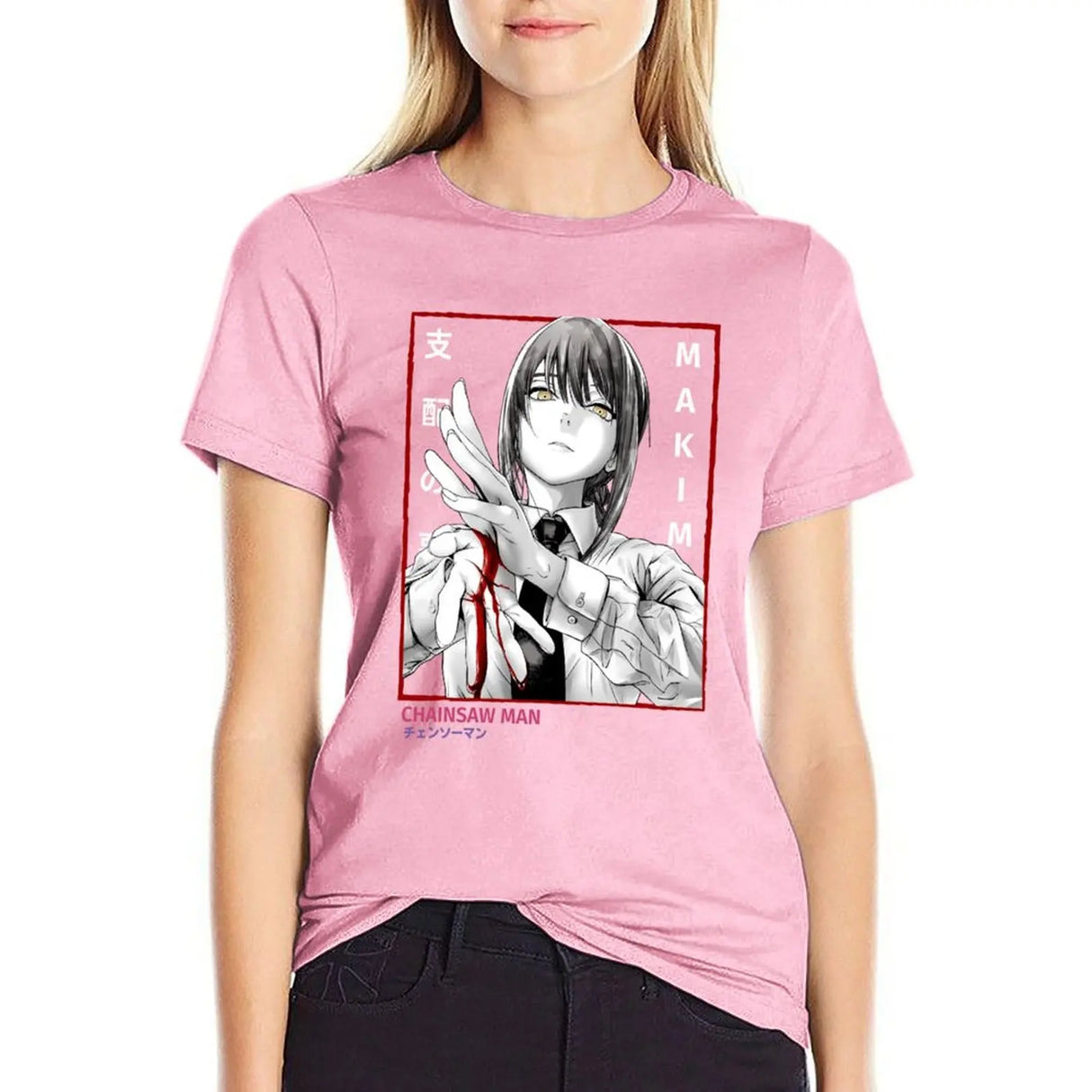 MAKIMA CHAINSAW T-shirt Female clothing Short sleeve tee