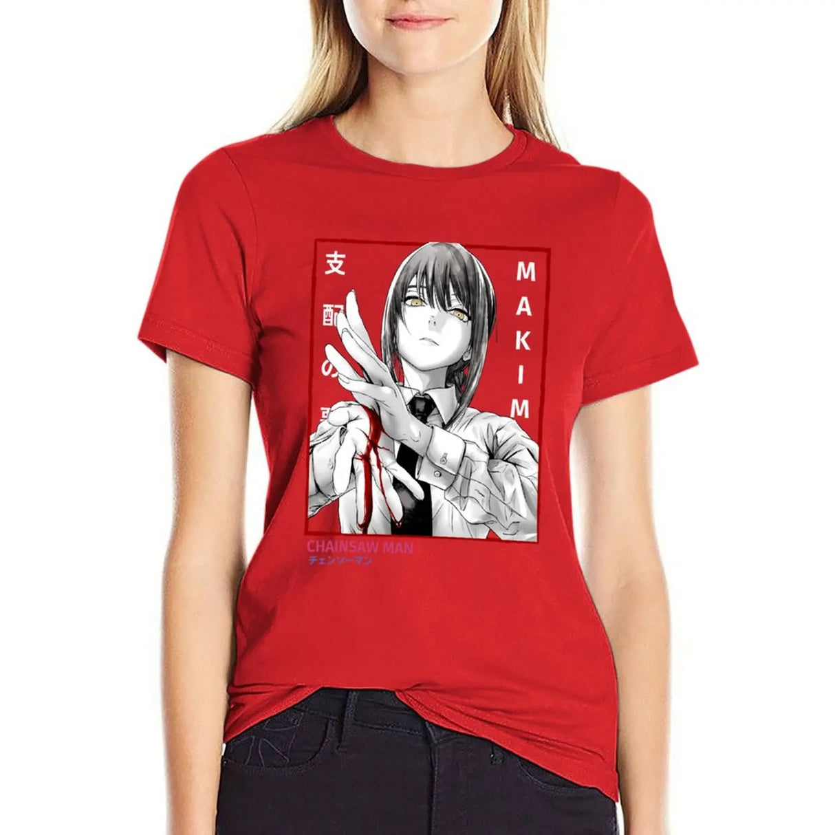 MAKIMA CHAINSAW T-shirt Female clothing Short sleeve tee