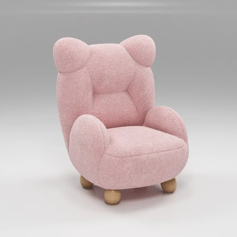 MOMO Lamb Velvet Cream Children's Bear Sofa Chair