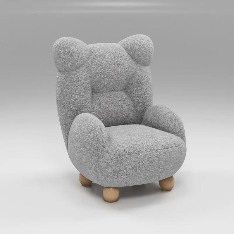 MOMO Lamb Velvet Cream Children's Bear Sofa Chair