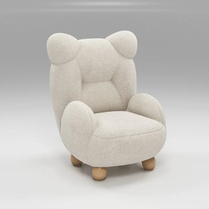 MOMO Lamb Velvet Cream Children's Bear Sofa Chair