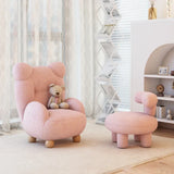 MOMO Lamb Velvet Cream Children's Bear Sofa Chair