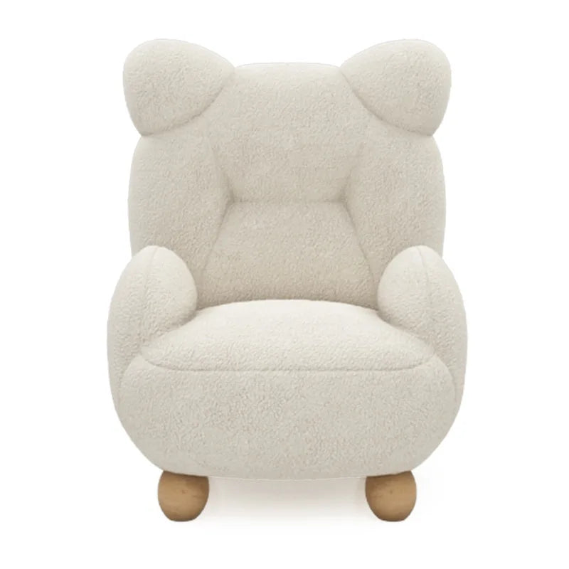 MOMO Lamb Velvet Cream Children's Bear Sofa Chair