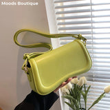 MOODS Flap Crossbody Bags For Women Pure Color